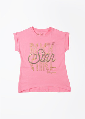

Pepe Jeans Girls Printed T Shirt(Pink, Pack of 1