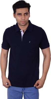 

Studio Nexx Solid Men's Polo Neck Dark Blue T-Shirt, Navy
