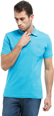 

Parx Solid Men's Polo Neck Blue T-Shirt