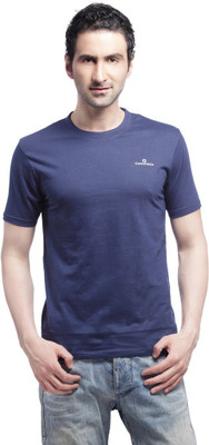 

Crosscreek Solid Men's Round Neck Blue T-Shirt, Dress blue