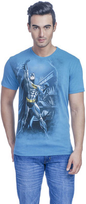 

Batman Printed Men's Round Neck Blue T-Shirt, Blue moon melange