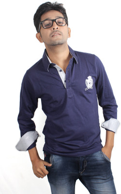 

Spur Solid Men's Polo Neck Blue T-Shirt, Navy