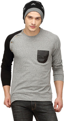 

Campus Sutra Solid Men Round Neck Grey T-Shirt