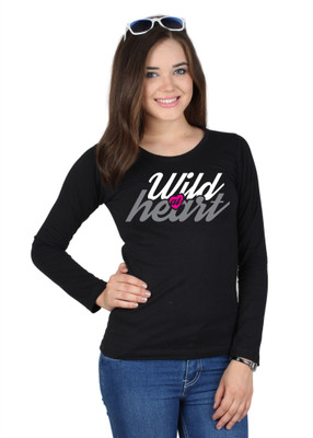 

SayItLoud Graphic Print Women' Round Neck Black T-Shirt