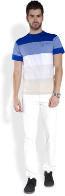 

Parx Striped Men's Polo Neck Blue T-Shirt