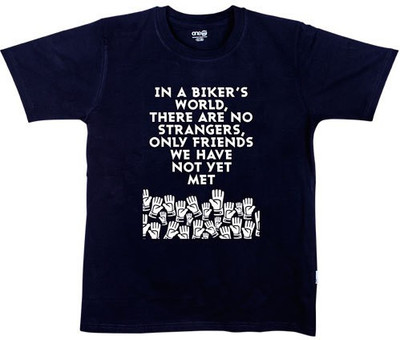 

One11 Printed Men's Round Neck Black T-Shirt