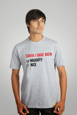 

Campus Sutra Printed Men Round Neck Grey T-Shirt