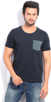 

United Colors of Benetton. Solid Men's Round Neck Blue T-Shirt, 921