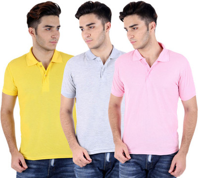 

Sanvi Traders Solid Men Polo Neck Multicolor T-Shirt(Pack of 3
