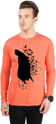 

SayItLoud Printed Men's Round Neck Orange T-Shirt, Orange melange