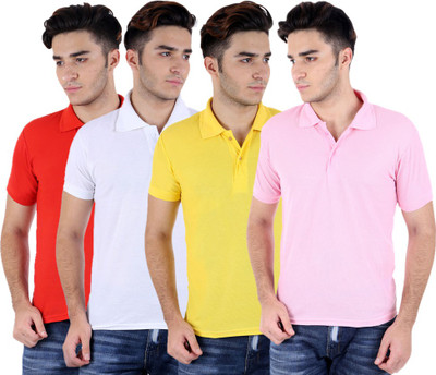 

Sanvi Traders Solid Men Polo Neck Multicolor T-Shirt(Pack of 4