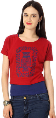 

Annabelle by Pantaloons Graphic Print Women's Round Neck Red T-Shirt