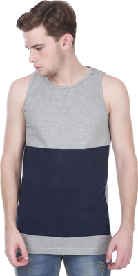Henry and Smith Solid Men's Round Neck Grey T-Shirt