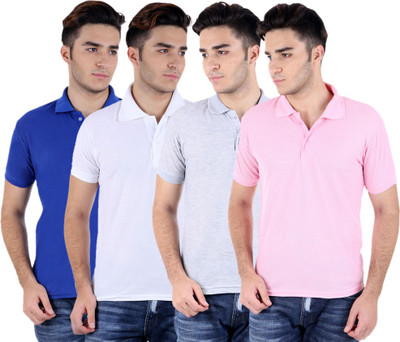 

Sanvi Traders Solid Men Polo Neck Multicolor T-Shirt(Pack of 4