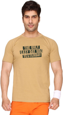 

SayItLoud Printed Men' Round Neck Beige T-Shirt
