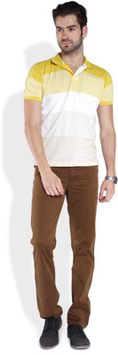 

Parx Striped Men's Polo Neck Yellow T-Shirt