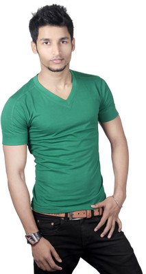 

Spur Solid Men's V-neck Dark Green T-Shirt, Dk. green