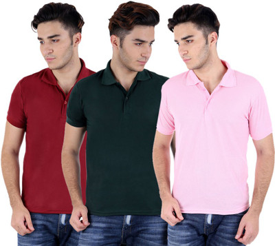 

Sanvi Traders Solid Men Polo Neck Multicolor T-Shirt(Pack of 3