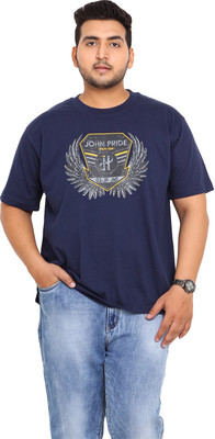 

John Pride Printed Men's Round Neck Blue T-Shirt, Navy
