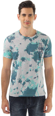 

Monte Carlo Printed Men's Round Neck Grey, Green T-Shirt