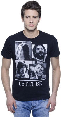 

Beatles Printed Men' Round Neck Black T-Shirt