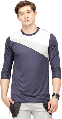 

Campus Sutra Solid Men Round Neck Blue T-Shirt