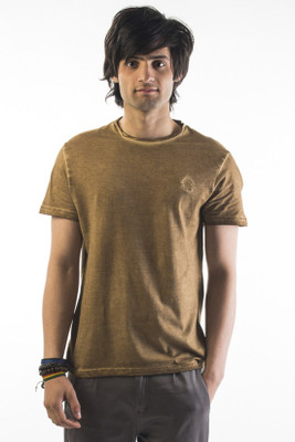 

Srota Solid Men' Round Neck Green T-Shirt, Mustard