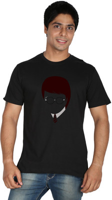 

Trendster Printed Men' Round Neck Black T-Shirt
