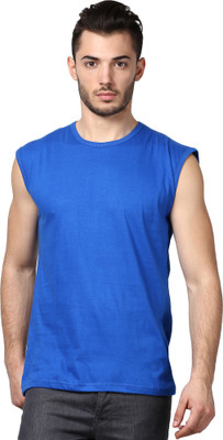 

Inkovy Solid Men's Round Neck Blue T-Shirt, Royal blue
