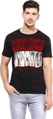 

PUNK Printed Men' Round Neck Black T-Shirt