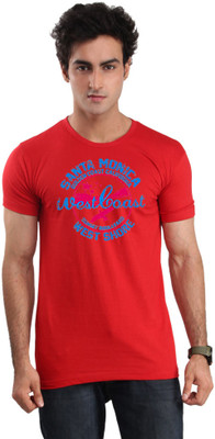 

Inkovy Graphic Print Men's Round Neck Red T-Shirt