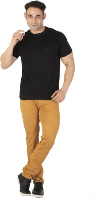 

ISHWA Graphic Print Men's Round Neck Black T-Shirt
