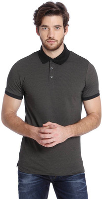 

Jack & Jones Solid Men' Polo Neck Grey T-Shirt, Frost gray