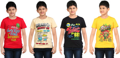 

FabTag - Dongli Boys Printed T Shirt(Multicolor, Pack of 4, Combo color