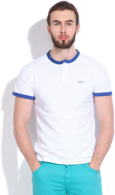 

Mufti Solid Men's Henley White T-Shirt, 02-white