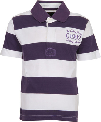 

Fritzberg Boys Striped T Shirt(Light Blue, Tulip violet