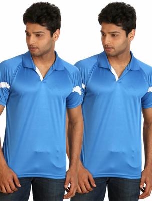 

Campus Sutra Solid Men Polo Neck Light Blue T-Shirt(Pack of 2), Light blue:light blue