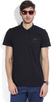 

ADIDAS Solid Men's Polo Neck Black T-Shirt