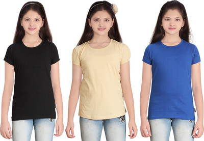 

FabTag - Sini Mini Girls Solid T Shirt(Multicolor