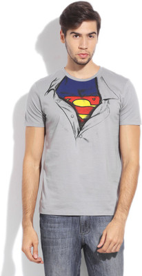 

Superman Printed Men's Round Neck Grey T-Shirt, Grey violet