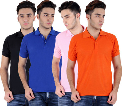 

Sanvi Traders Solid Men Polo Neck Multicolor T-Shirt(Pack of 4