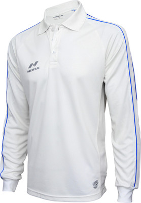 NIVIA Solid Men Polo Neck White T-Shirt