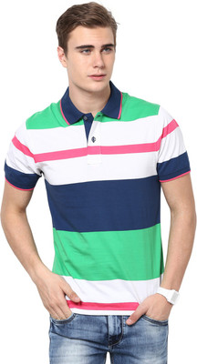 

Mudo Striped Men's Polo Neck Blue, White T-Shirt