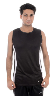 

Nivia Solid Men' Round Neck Black, White T-Shirt, 2209;black;white