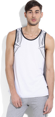 

ADIDAS Printed Men's Round Neck White, Grey T-Shirt
