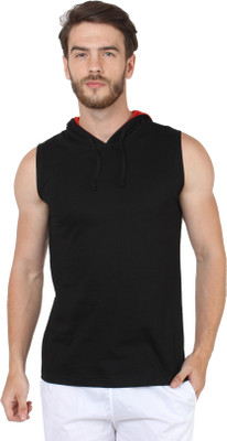 

SayItLoud Graphic Print Men's Hooded Black T-Shirt
