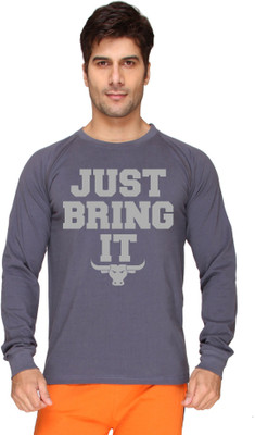 

SayItLoud Printed Men's Round Neck Grey T-Shirt, Dark grey