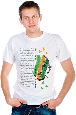 6th Cross Graphic Print Men Round Neck White T-Shirt