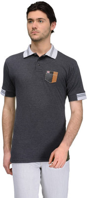 

Canary London Solid Men's Polo Neck Grey T-Shirt, Dark grey