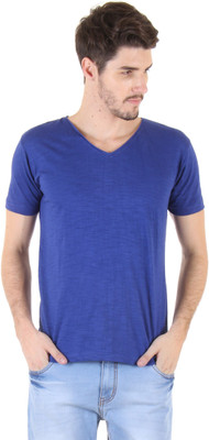 

Fio Solid Men's V-neck Blue T-Shirt, Royal blue